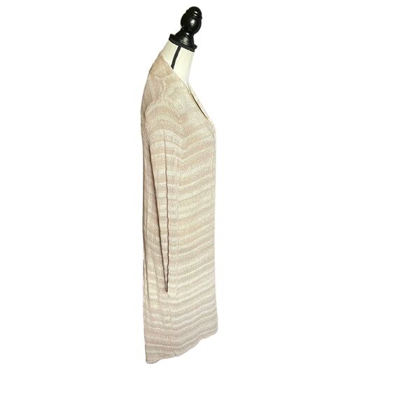 CHICOS Chico's KENNEDY Long CARDIGAN SWEATER Tan Beige SIZE 1 M 8 - Picture 9 of 12